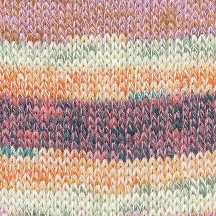 Footprints garn fra Lang Yarns Rosa orange grøn mix