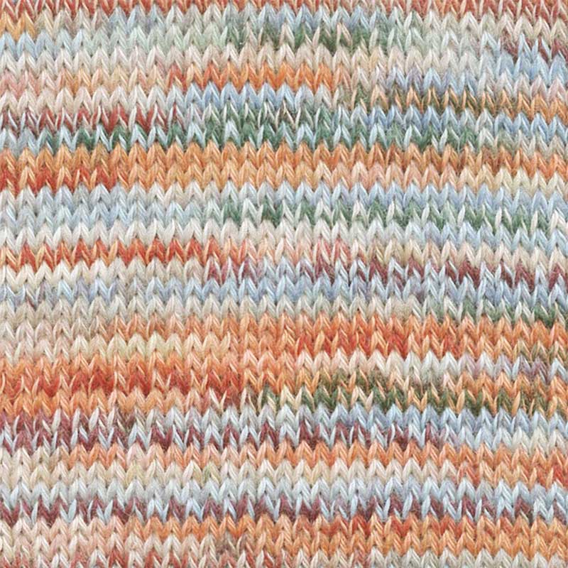 Footprints garn fra Lang Yarns Orange blå grøn mix