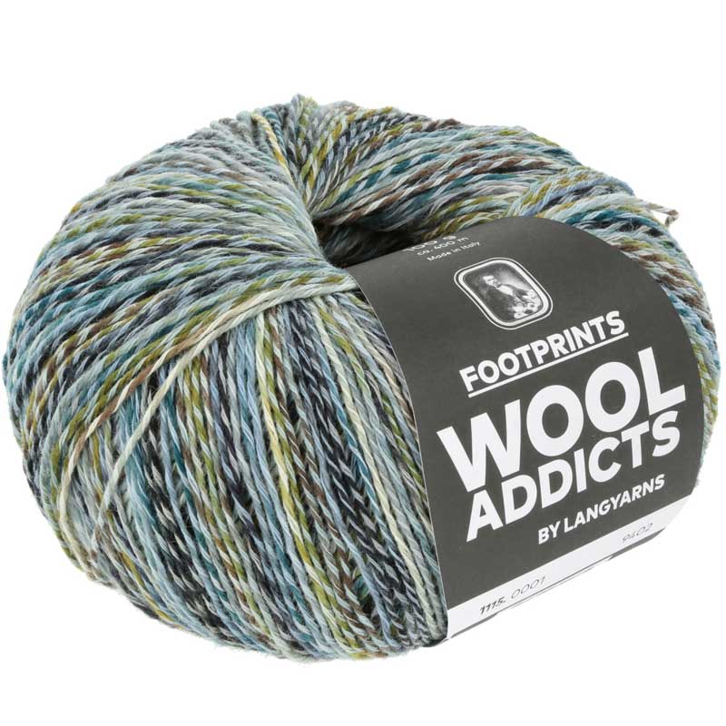 Footprints garn fra Lang Yarns Grøn blå mix