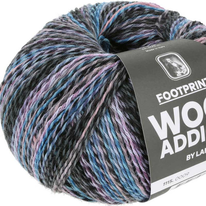 Footprints garn fra Lang Yarns Blå rosa mix
