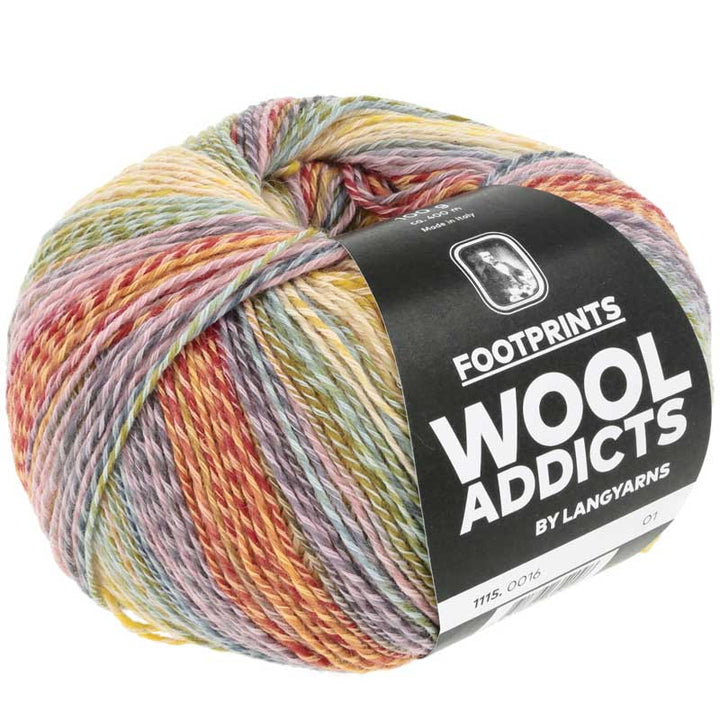 Footprints garn fra Lang Yarns Grøn koral syren mix