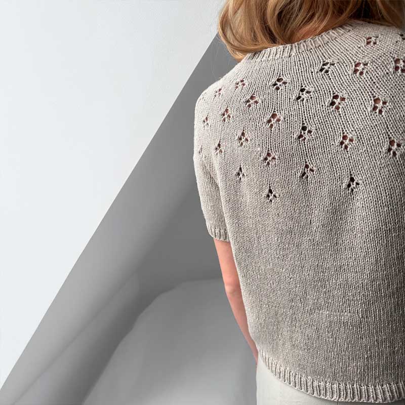 Garnpakke Clover Tee bluse fra Le Knit i Line garn - KreStoffer