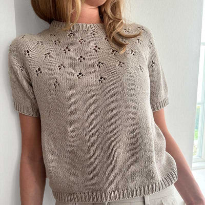 Garnpakke Clover Tee bluse fra Le Knit i Line garn - KreStoffer