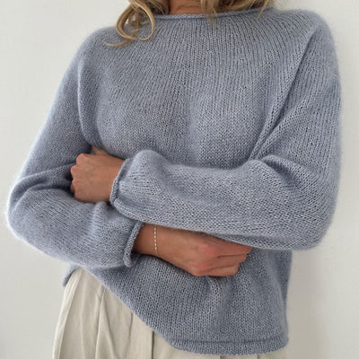 Garnpakke Plain Yoke Blouse fra Le Knit i Tynd Silk Mohair & Alpakka Følgetråd - KreStoffer