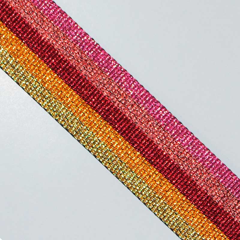Gjordbånd 36mm med lurex striber - KreStoffer