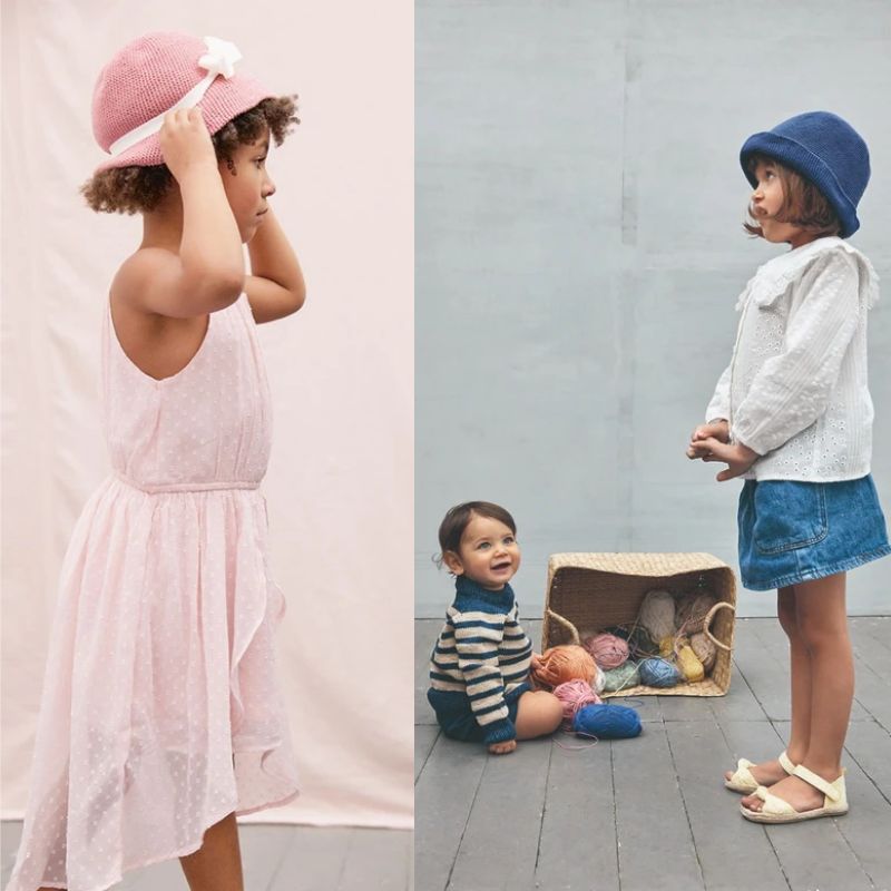 Hæklekit bøllehat til børn i Mandarin Petit fra Sandnes Garn 2206-7