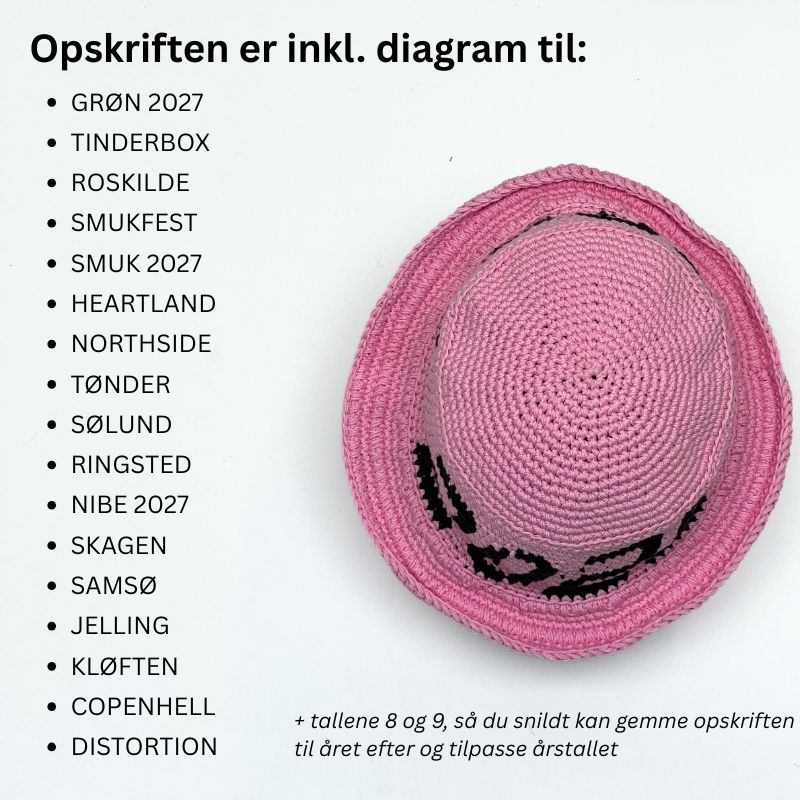 Hæklekit Bøllehat til festival i Mandarin Petit garn