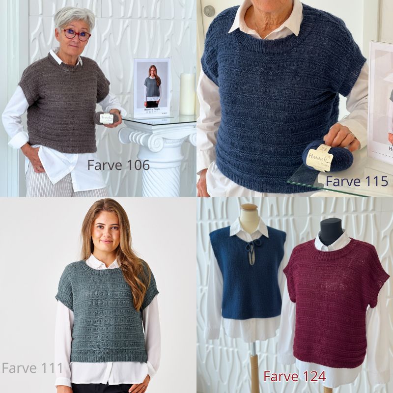 Strik tshirt vest med hulmønster fra Permin