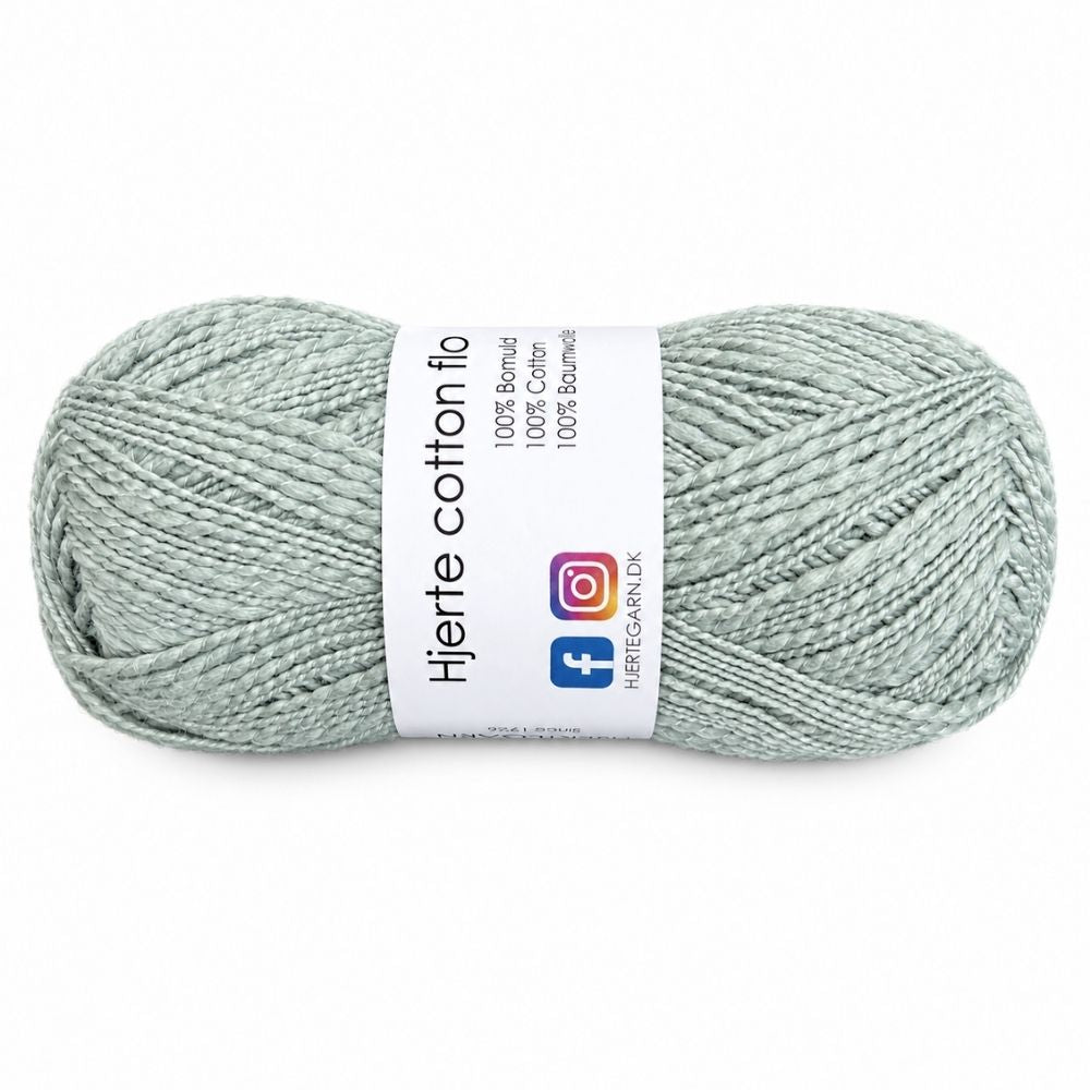 Hjerte Cotton Flamé fra Hjertegarn Søgrøn