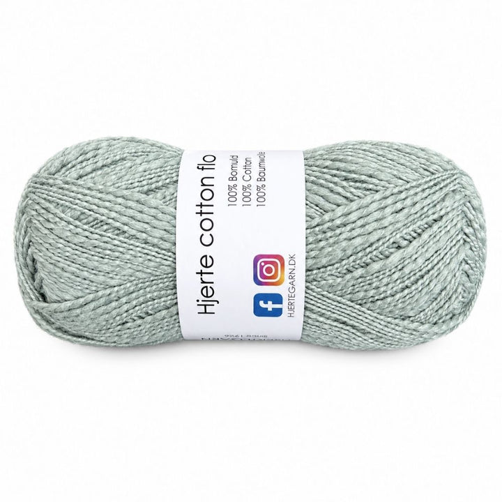 Hjerte Cotton Flamé fra Hjertegarn Søgrøn