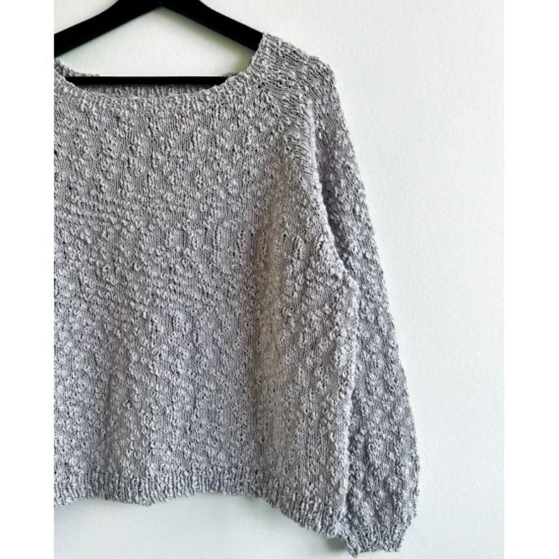 Hodsager Dame Sweater i Hjerte Cotton Flamé garn
