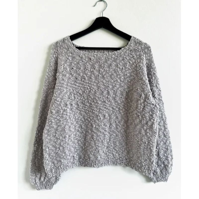 Hodsager Dame Sweater i Hjerte Cotton Flamé garn