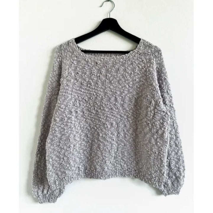 Hodsager Dame Sweater i Hjerte Cotton Flamé garn