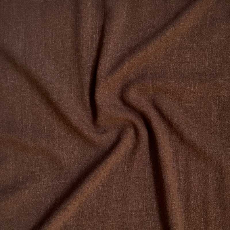 Ensfarvet fast viscose / hør, brun
