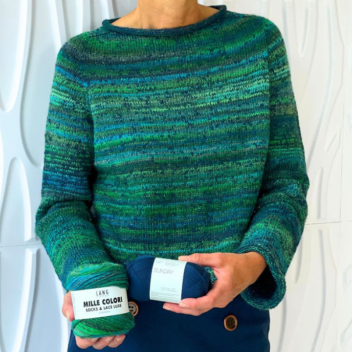Strikkekit Ivy Blouse fra PetiteKnit i Sunday og Mille Colori