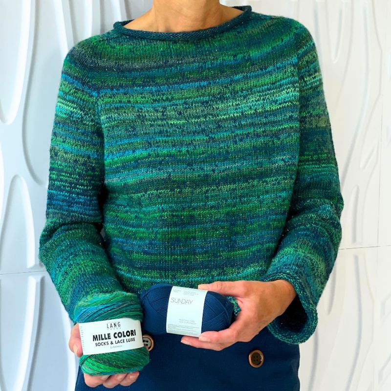 Strikkekit Ivy Blouse fra PetiteKnit i Sunday og Mille Colori