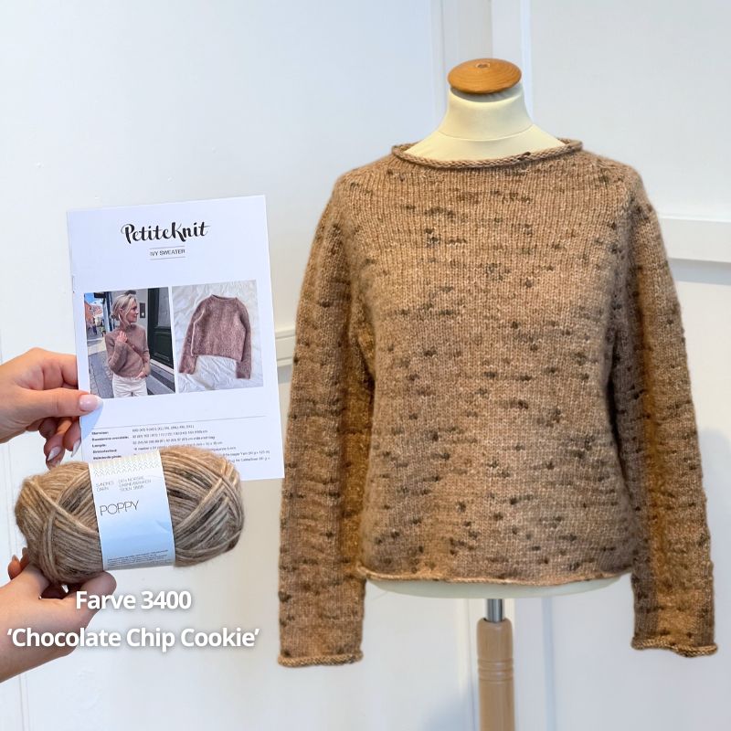 Strikkekit Ivy Sweater fra PetiteKnit i Poppy garn
