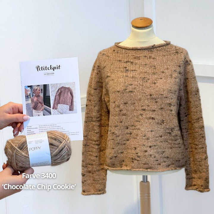 Strikkekit Ivy Sweater fra PetiteKnit i Poppy garn
