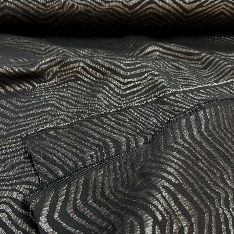 Jacquard med lurex zebra striber - KreStoffer