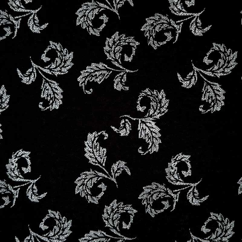Jacquard strik med blad mønster - KreStoffer