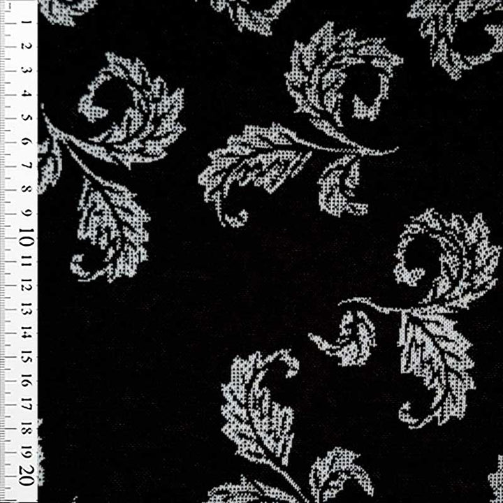 Jacquard strik med blad mønster