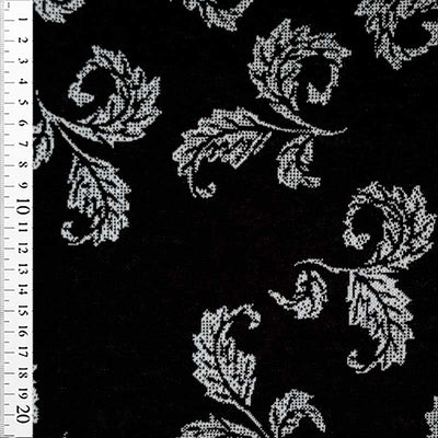 Jacquard strik med blad mønster - KreStoffer