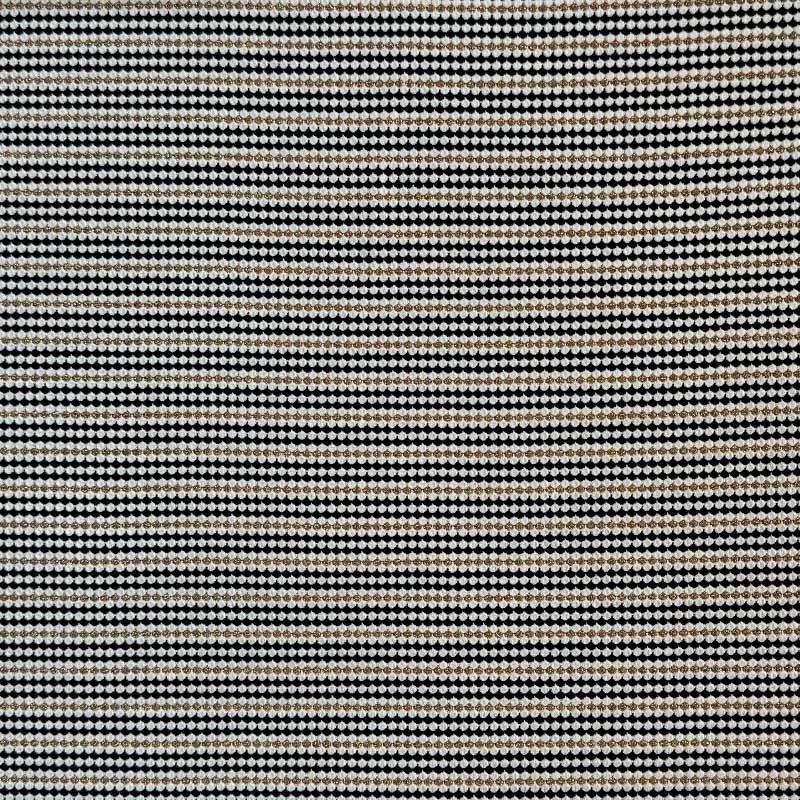 Jacquard strik med buede striber hvid/sort/guld
