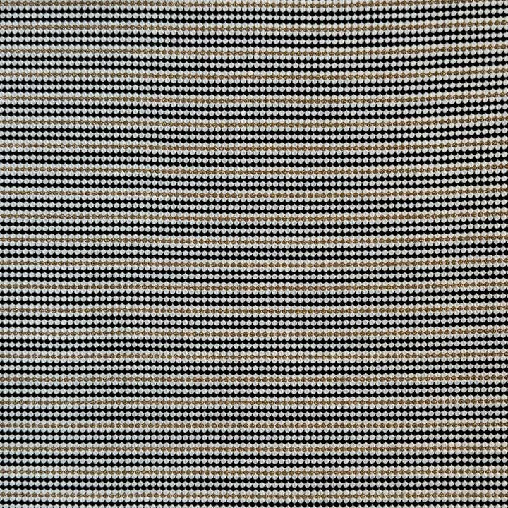 Jacquard strik med buede striber hvid/sort/guld