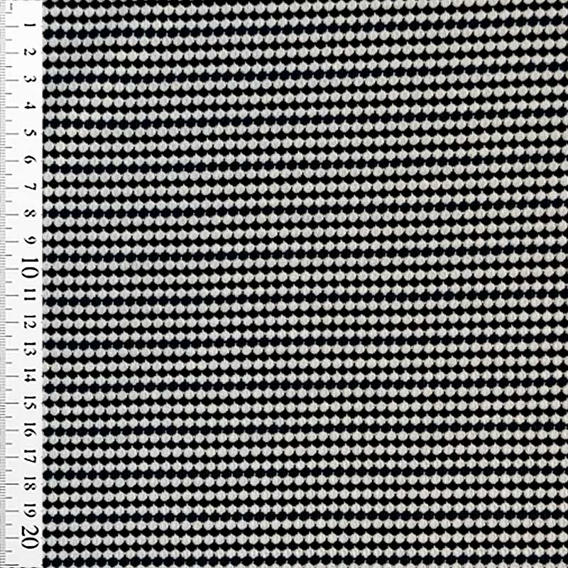 Jacquard strik med buede striber hvid/sort/marine