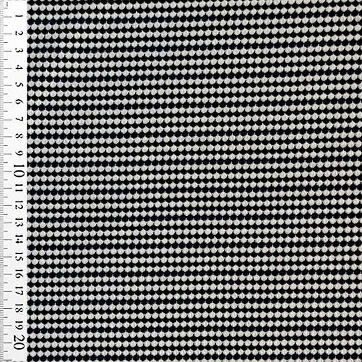 Jacquard strik med buede striber hvid/sort/marine