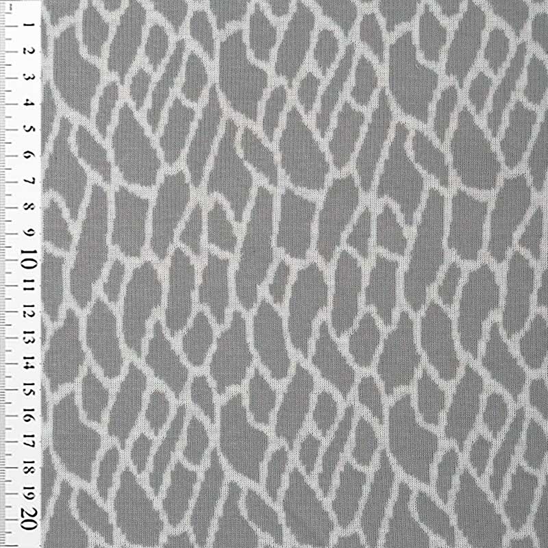 Jacquard strik med dyreprint, grå - KreStoffer