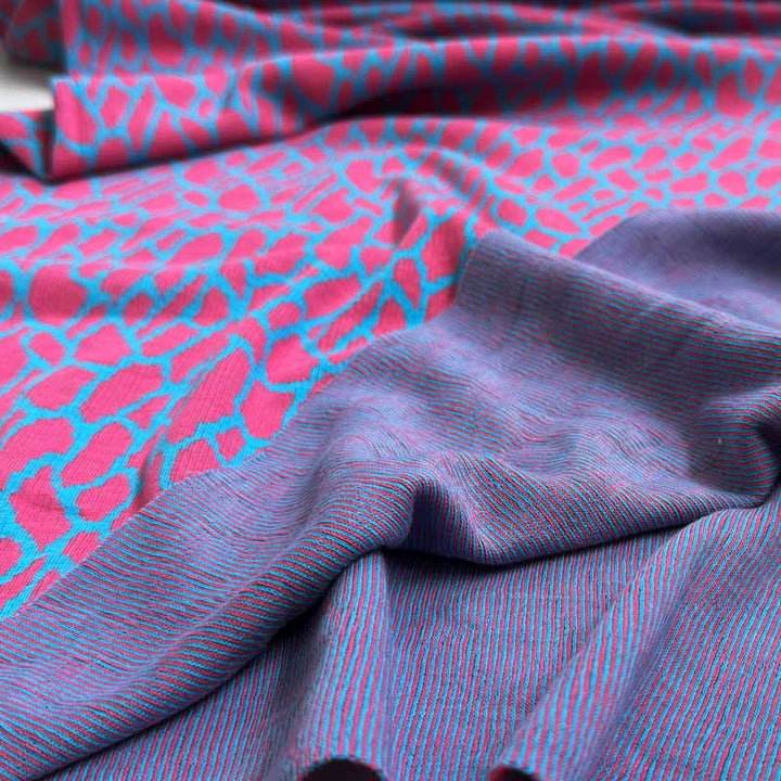 Jacquard strik med dyreprint pink