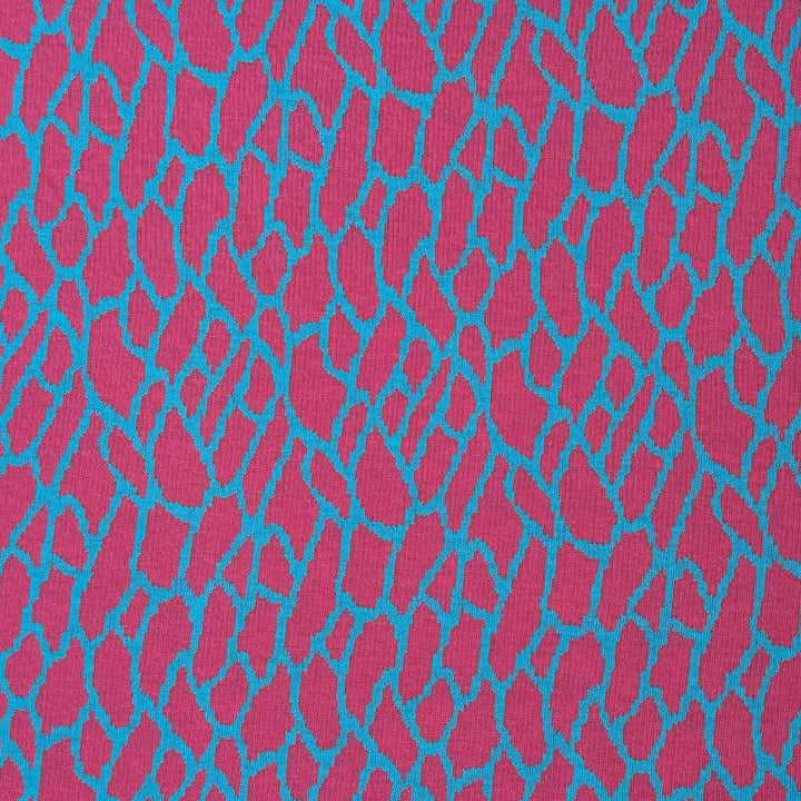 Jacquard strik med dyreprint pink