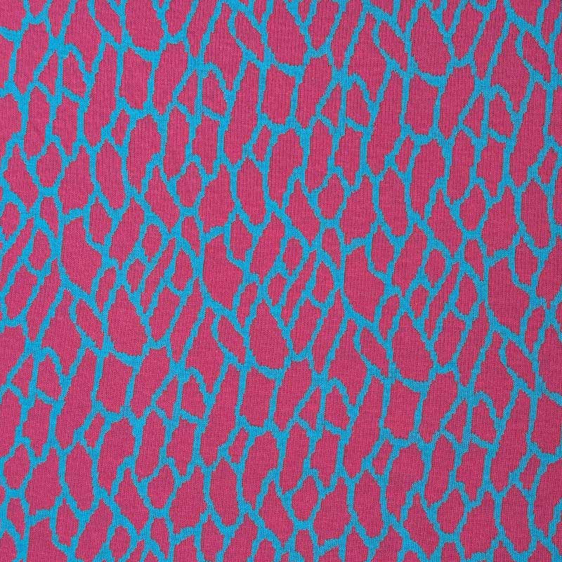 Jacquard strik med dyreprint, pink - KreStoffer