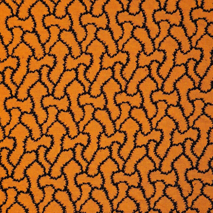 Jacquard strik med flettemønster orange