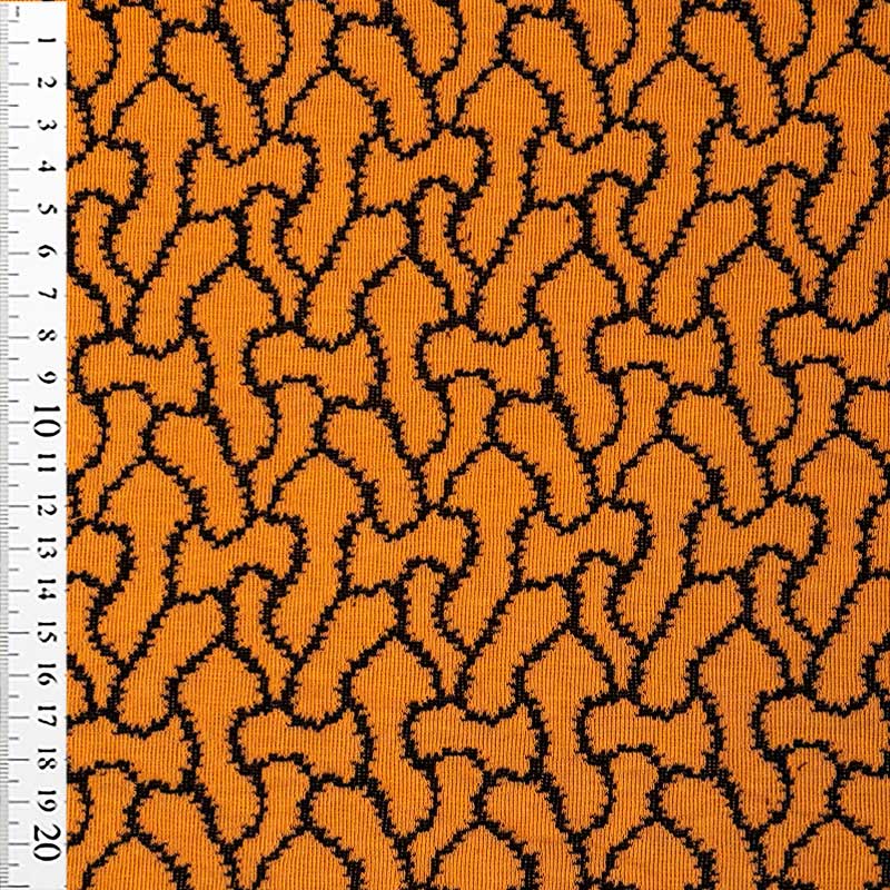 Jacquard strik med flettemønster orange