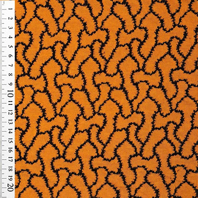 Jacquard strik med flettemønster, orange - KreStoffer