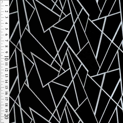 Jersey med geometrisk mønster, sølv - KreStoffer