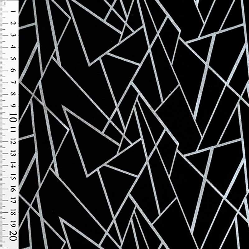 Jersey med geometrisk mønster, sølv - KreStoffer