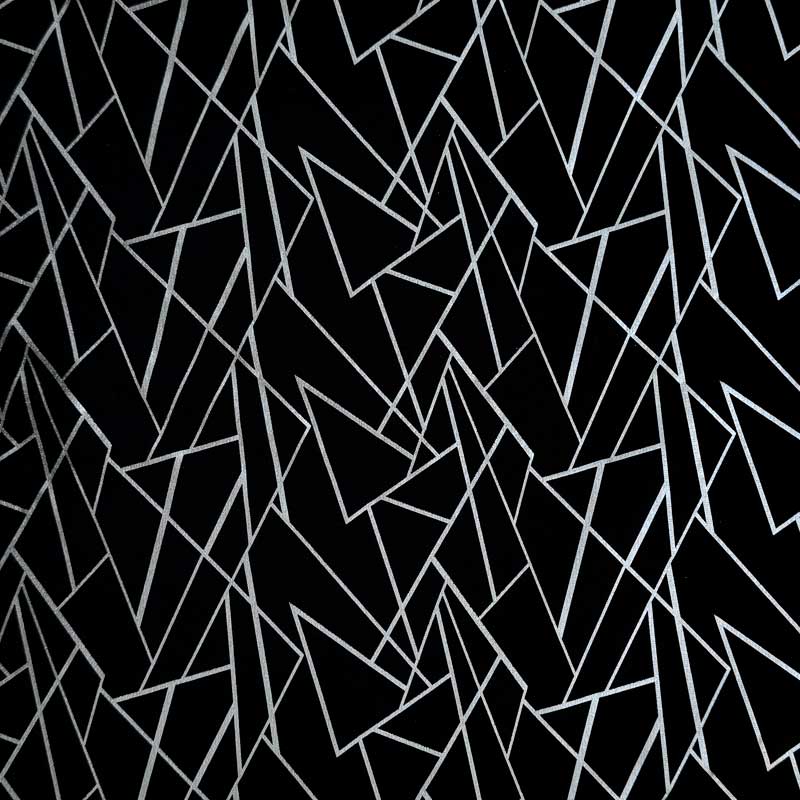 Jersey med geometrisk mønster, sølv - KreStoffer