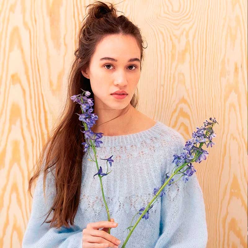 Strikkekit Jules Sweater i Tynd Silk Mohair fra Sandnes