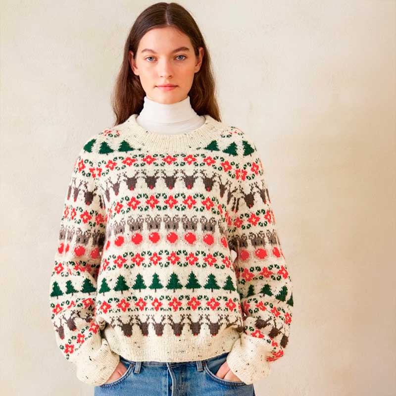 Strikkekit 24-04 Julesweater fra Sandnes Garn i Tynd Peer Gynt