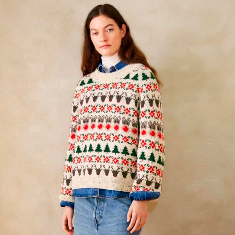 Strikkekit 24-04 Julesweater fra Sandnes Garn i Tynd Peer Gynt