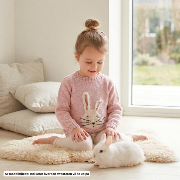 Strikkekit Bluse med Kanin i Lana Cotton 212 og Alpaca Boucle