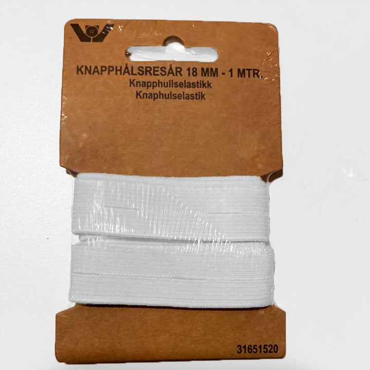 Knaphulselastik 18 mm hvid