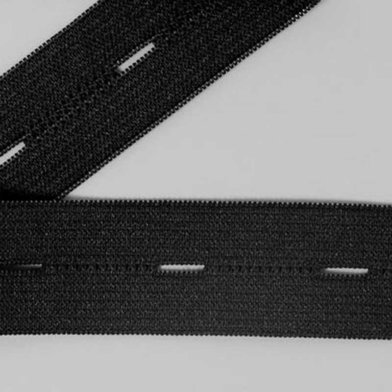 Knaphulselastik 18 mm, sort - KreStoffer