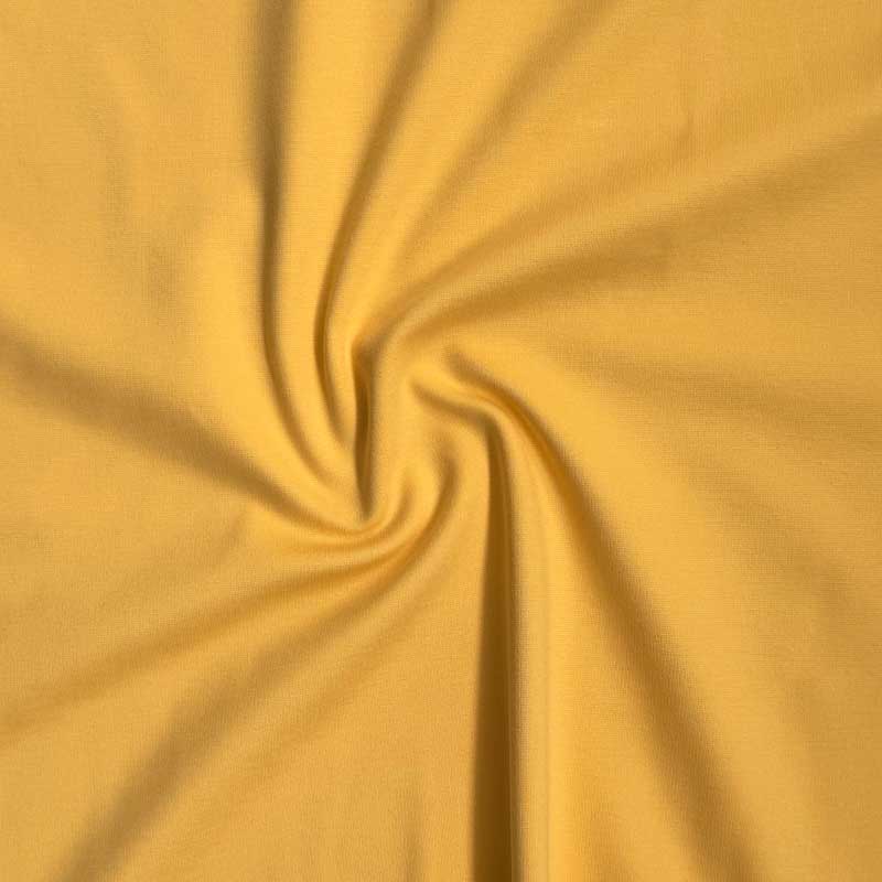 Kraftig ensfarvet viscose jersey smørgul