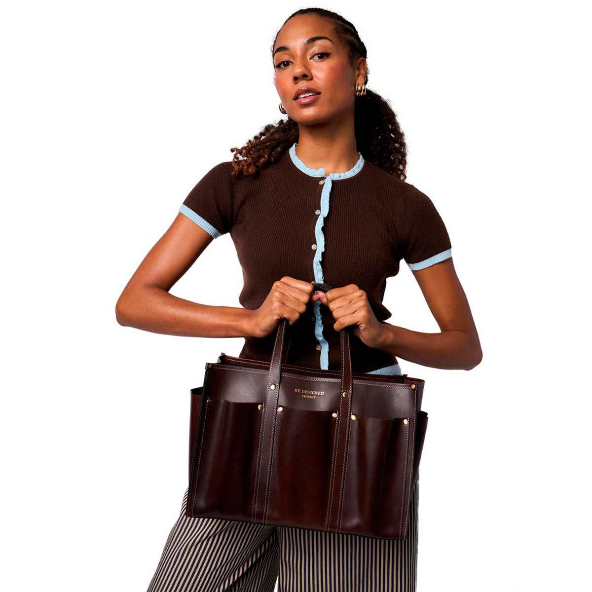 Lædertaske project 132 fra RE:DESIGNED Dark Brown