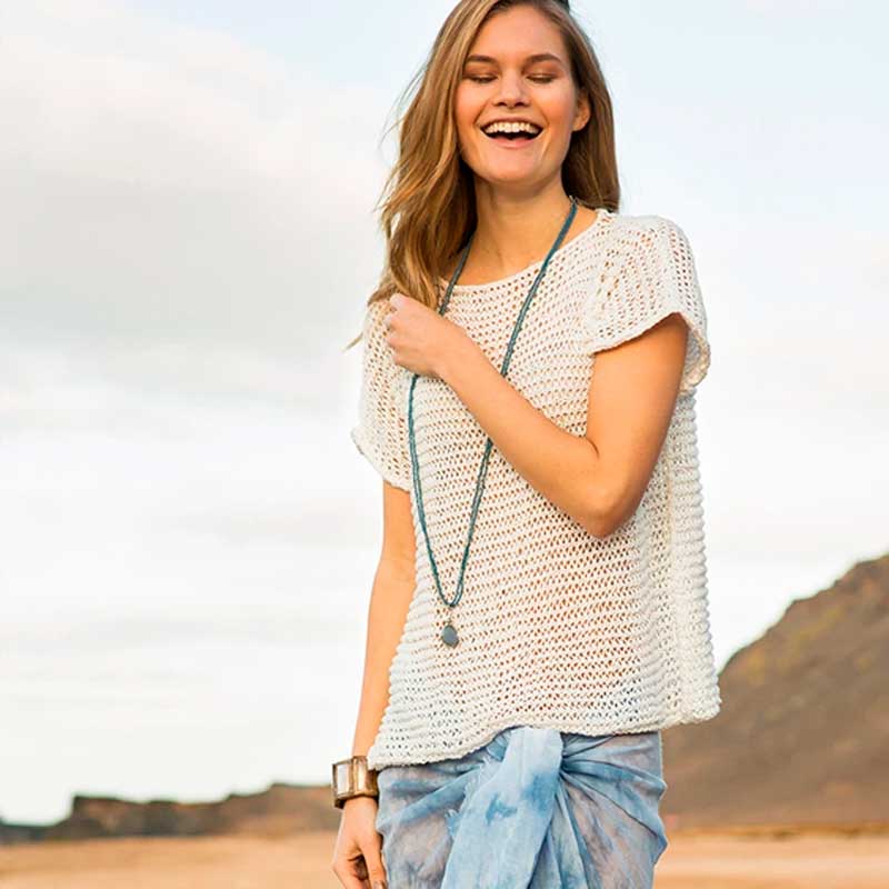 Strikkekit Top med lange masker i Line garn inkl. gratis opskrift