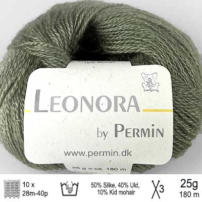 Leonora garn fra Permin Støvet grøn